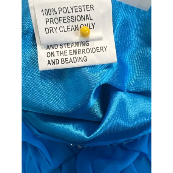 Colors Dress Blue One-Shoulder Ruched Dress With Beaded Trim Size S Super Mini D - Picture 6 of 10